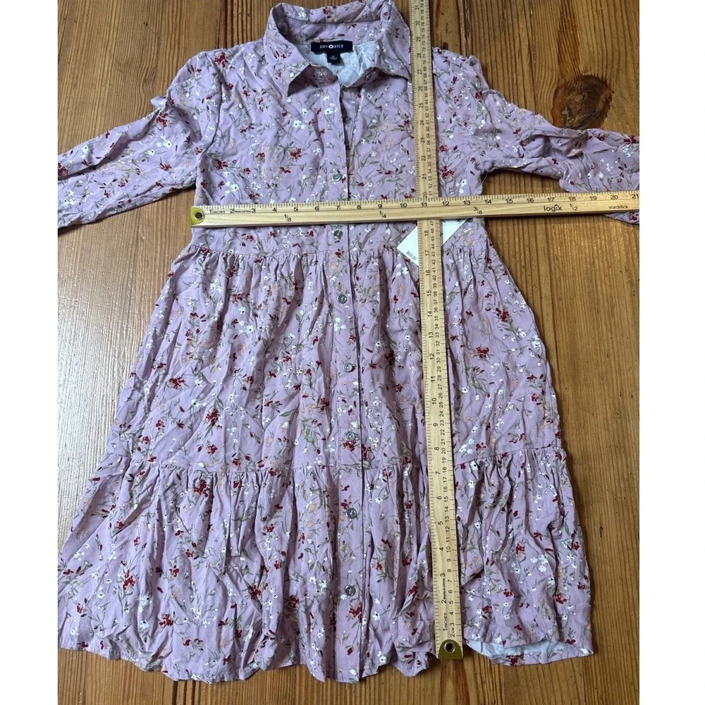 Amy Byer Shirt Dress Kids Mauve NWT Floral Boho Tiered SIZE 12